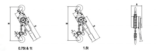 1 - 10 Ton Chain Driven Hoists With-Rad-Breite 50 - 100 Millimeter